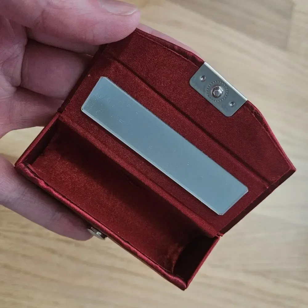 Boutique Lipstick Red Lipstick Case ~ Smooth silky material w/ mirror inside